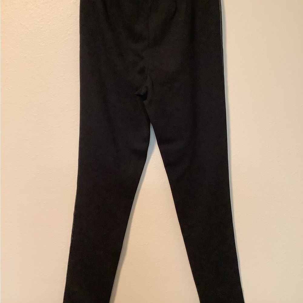 Umgee NWT Women’s black small‎ high waist faux leather tuxedo stripe leggings - Picture 3 of 9